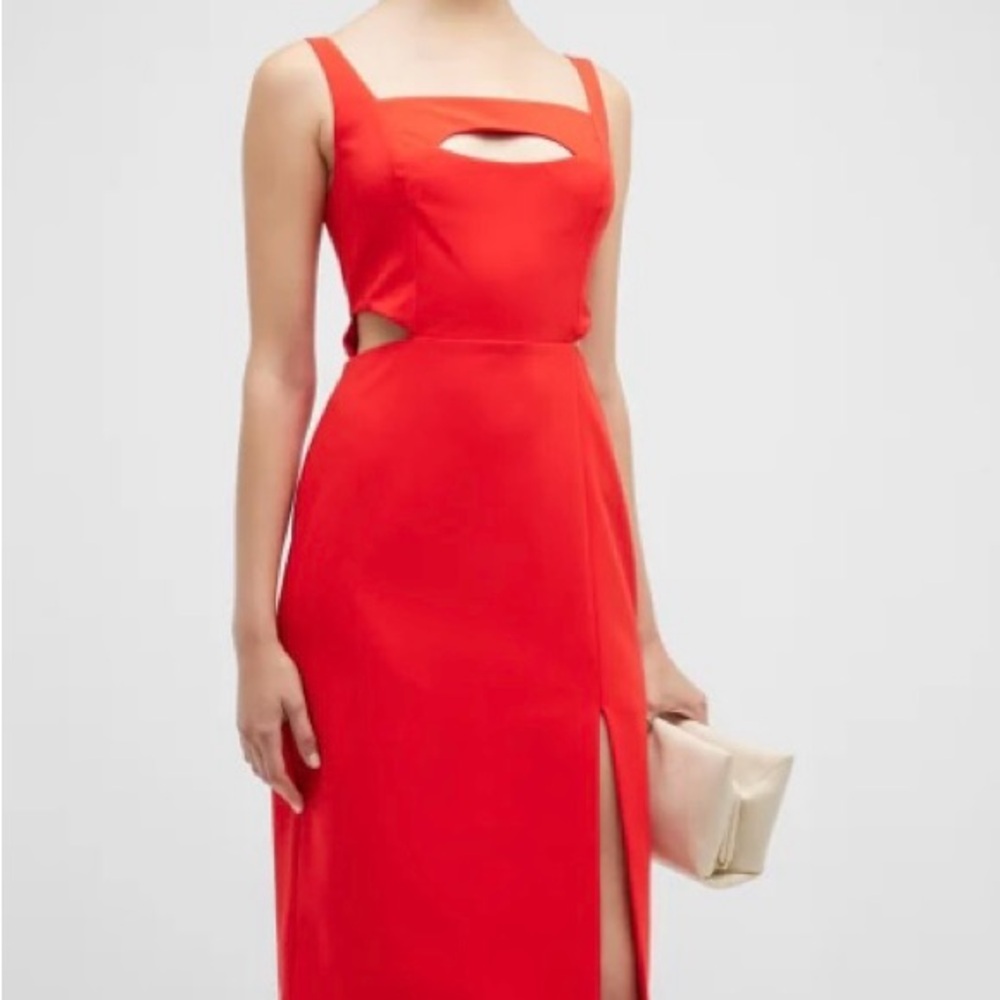 🔥Aidan Mattox Cutout Flame Red Sheath Dress – Size 12 NWT | Cocktail, Weddings